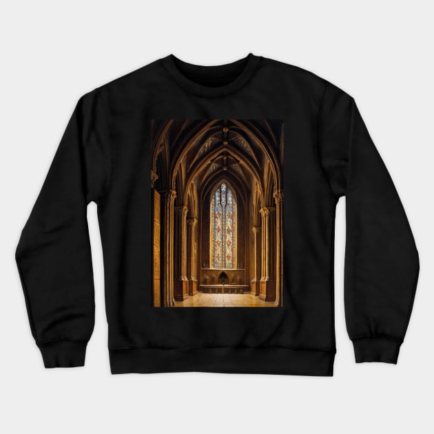 Stained Glass Window over a Chapel Alter Crewneck Sweatshirt by CursedContent